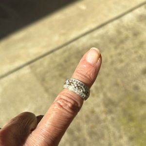 14 it gold ring with real chocolate diamonds and clear diamonds